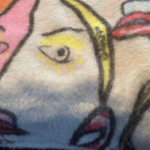 Pop Art Abstract Print Picasso Oversized Tunic Sweater MiniDress OS Wool - Picture 4 of 12